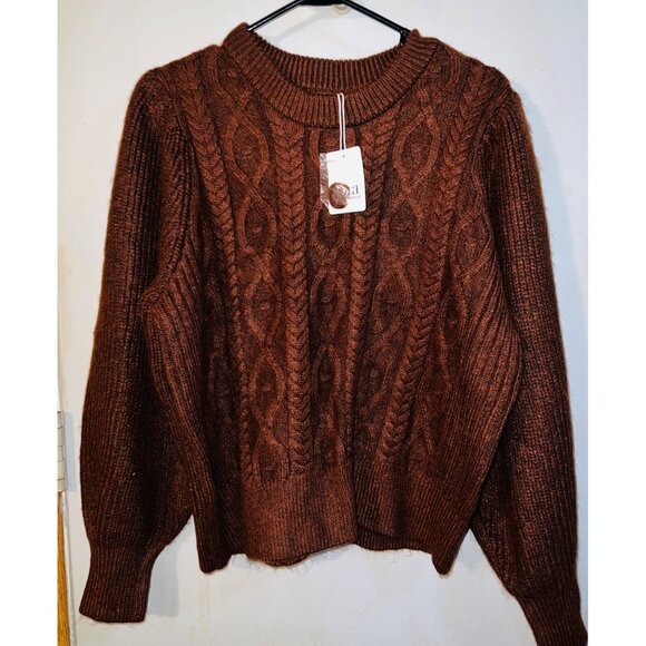 ANA Sweaters - New ANA Women's Cable Knit Sweater Brown XXL